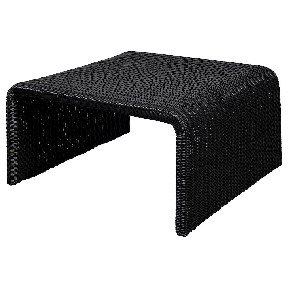 Cahya Woven Rattan Square Coffee Table Black. Picture 4