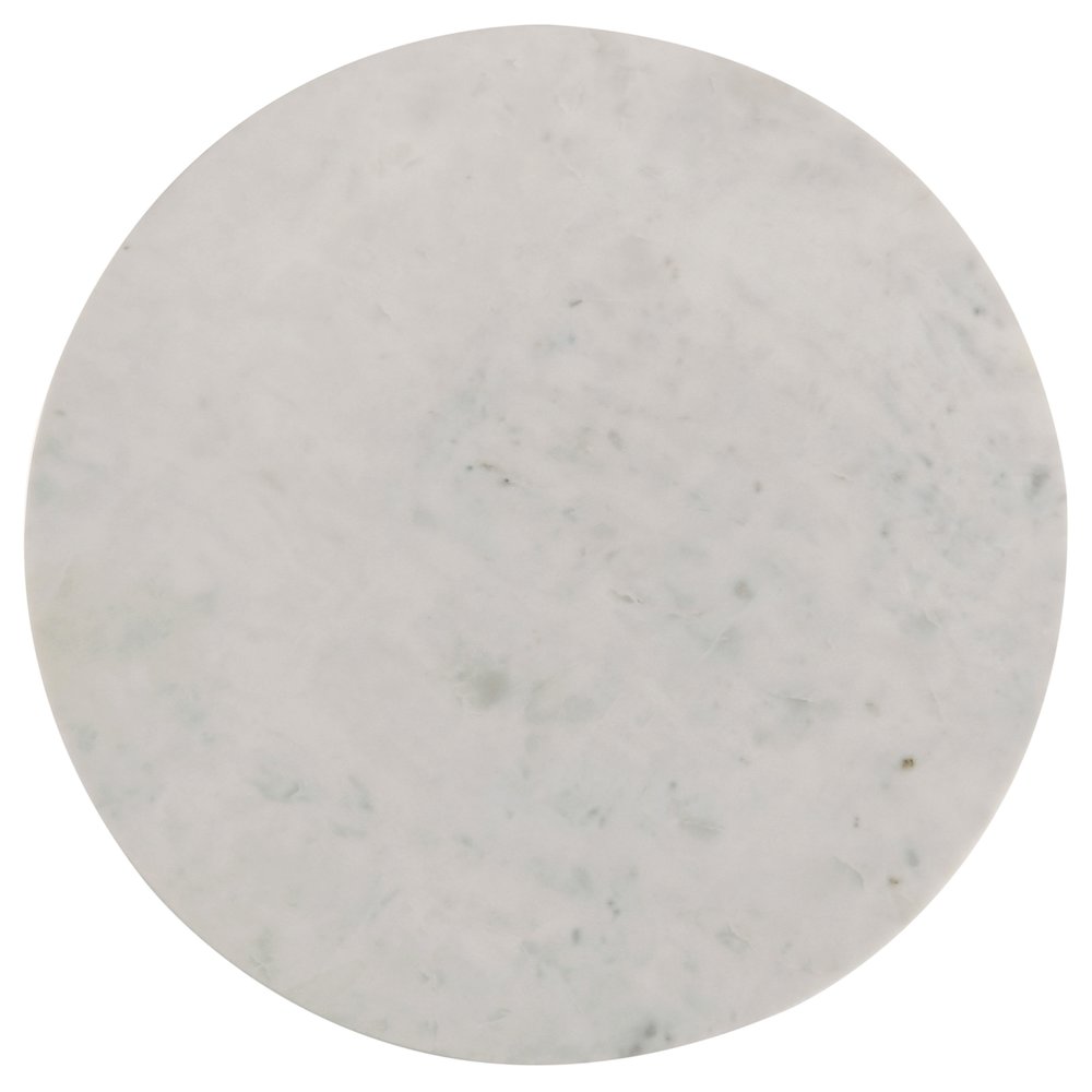 Astoria Round Genuine Marble Side End Table White. Picture 6