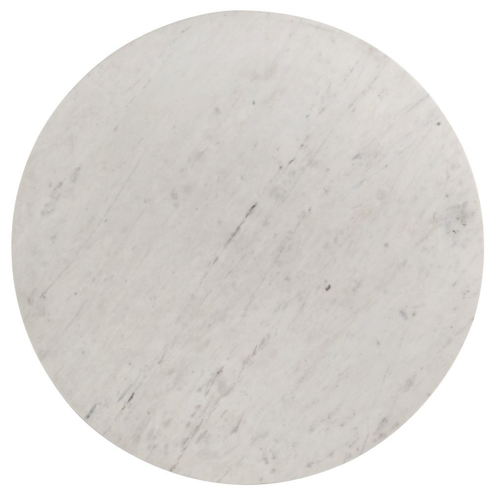 Astoria Round Genuine Marble Coffee Table White. Picture 6