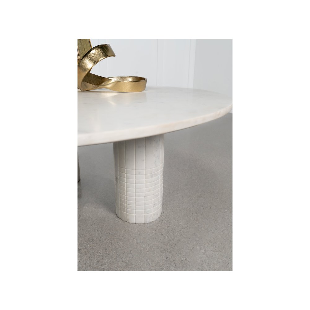 Astoria Round Genuine Marble Coffee Table White. Picture 7