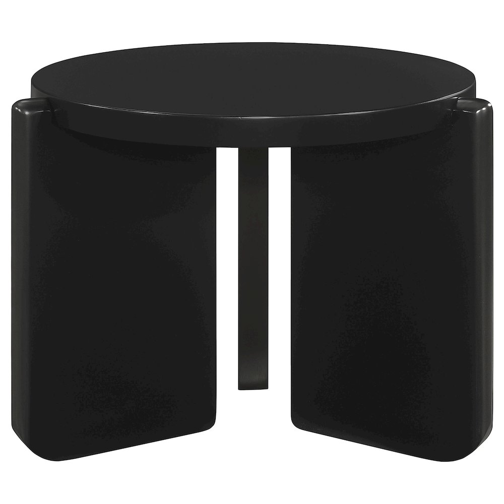 Cordova Round Solid Wood End Table Black. Picture 3