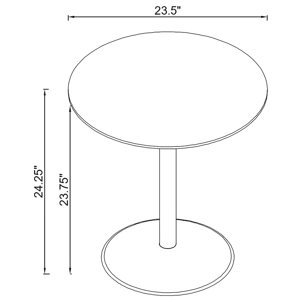 Ganso Round Metal End Table With Tempered Glass Top Black. Picture 7