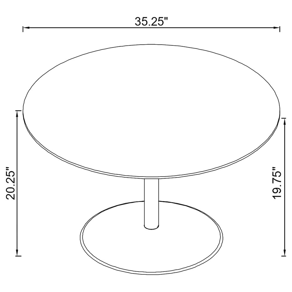 Ganso Round Metal Coffee Table With Tempered Glass Top Black. Picture 7