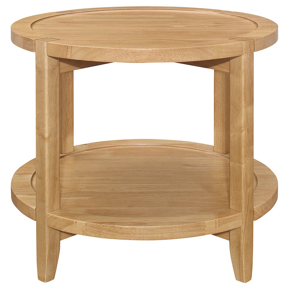 Camillo Round Solid Wood Side End Table Maple Brown. Picture 5