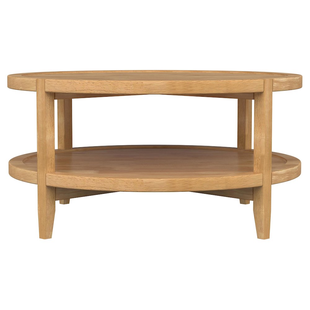 Camillo Round Solid Wood Coffee Table Maple Brown. Picture 6