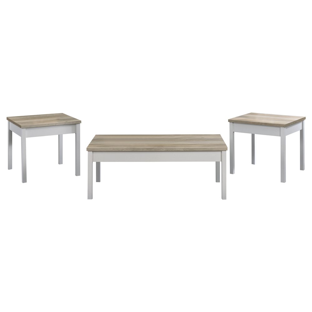 Stacie 3-piece Coffee Table Set Distressed Pine and White. Picture 1