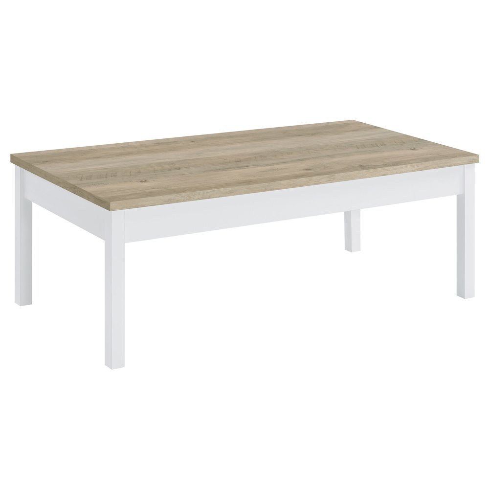 Stacie 3-piece Coffee Table Set Distressed Pine and White. Picture 3