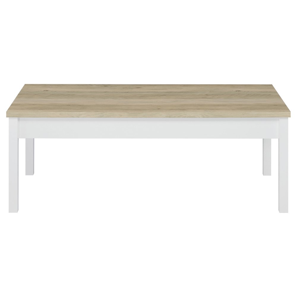 Stacie 3-piece Coffee Table Set Distressed Pine and White. Picture 4