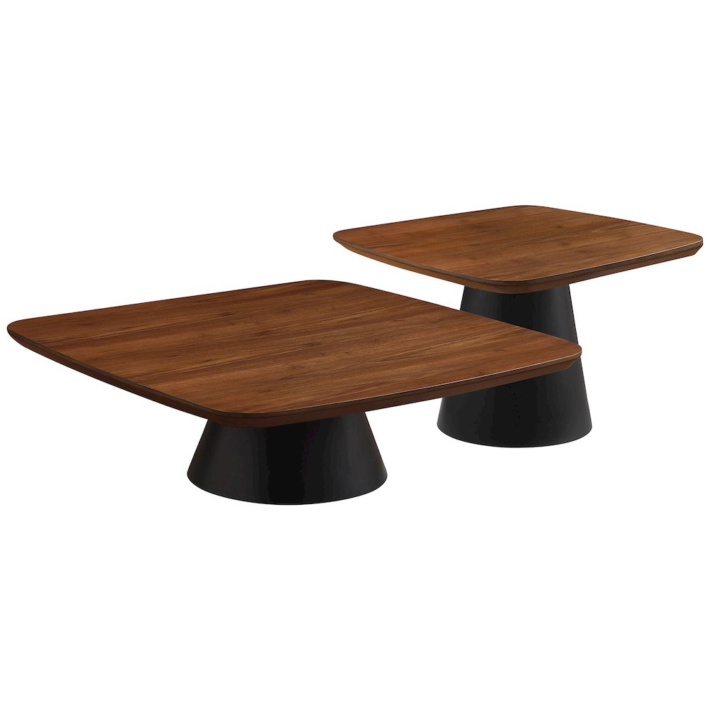 Eason 2-piece Coffee Table Set Walnut and Black. Picture 1