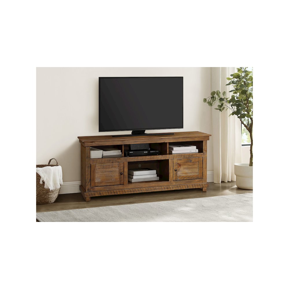 Payne 60-inch TV Stand Media Console Distressed Brown. Picture 12