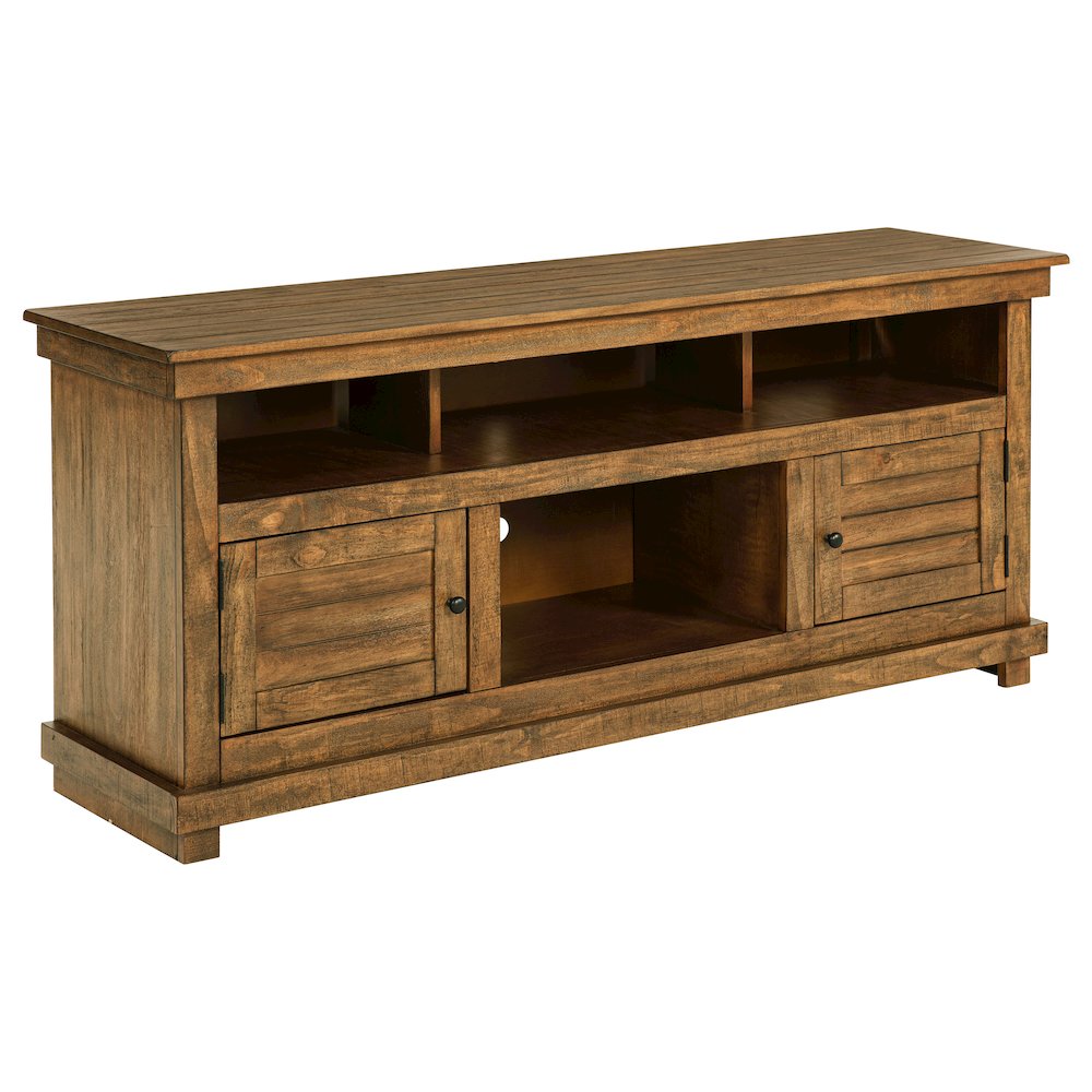 Payne 60-inch TV Stand Media Console Distressed Brown. Picture 1