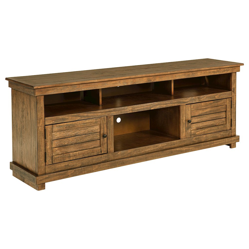 Payne 70-inch TV Stand Media Console Distressed Brown. Picture 1
