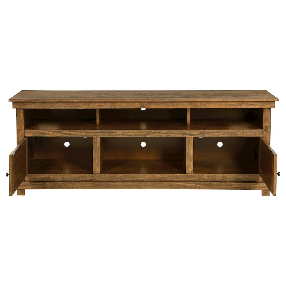 Payne 70-inch TV Stand Media Console Distressed Brown. Picture 4