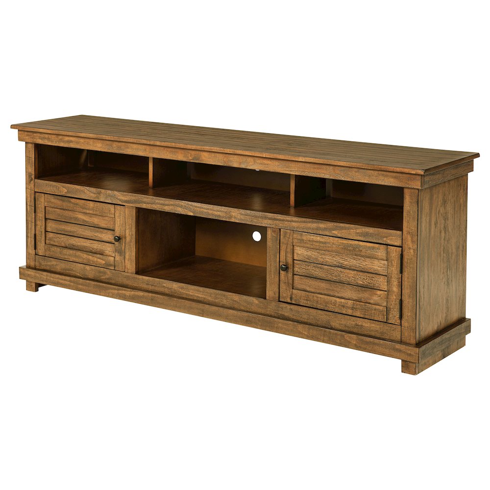 Payne 70-inch TV Stand Media Console Distressed Brown. Picture 5