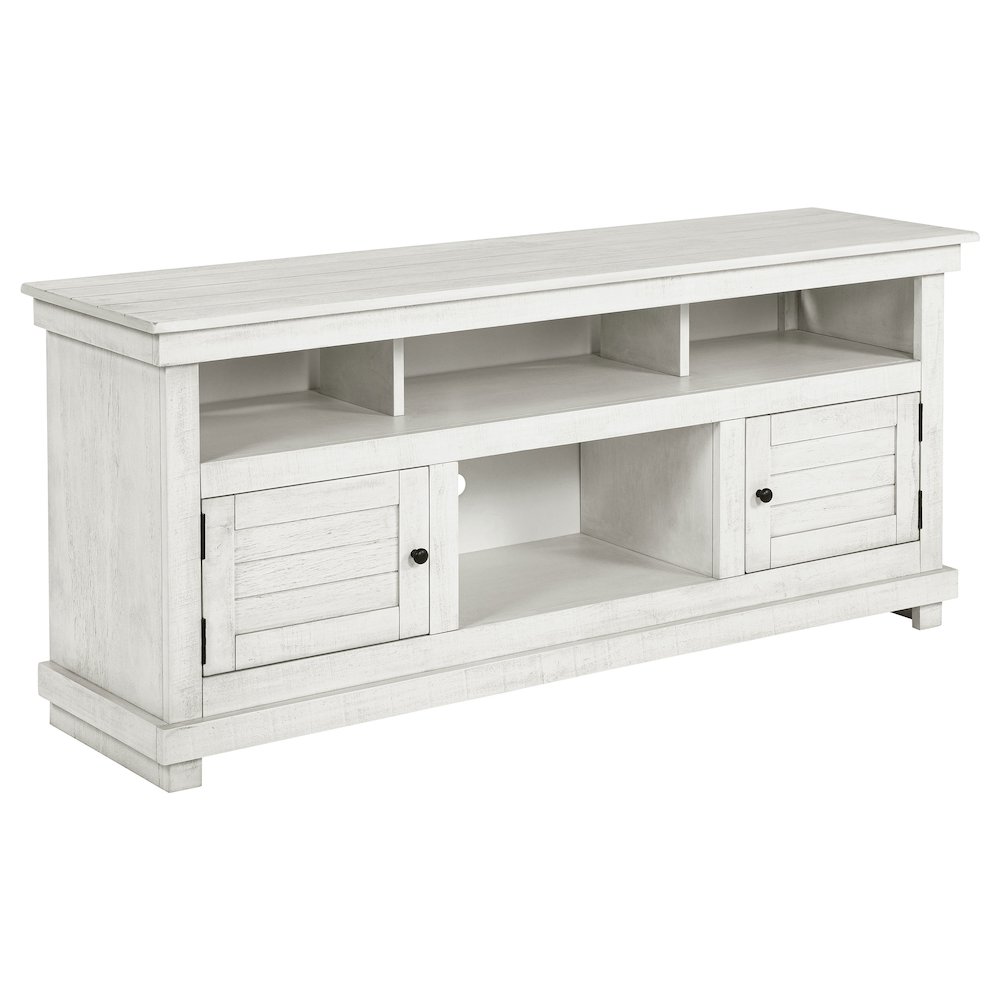 Payne 60-inch TV Stand Media Console Distressed White. Picture 1