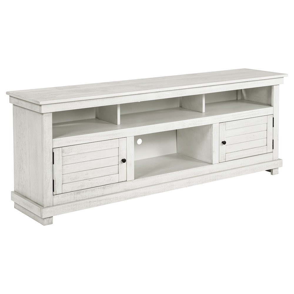 Payne 70-inch TV Stand Media Console Distressed White. Picture 1