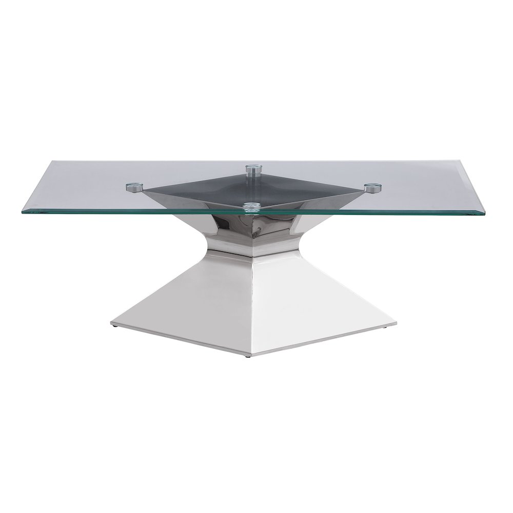 Jenny Glass Top Stainless Steel Coffee Table Chrome. Picture 3