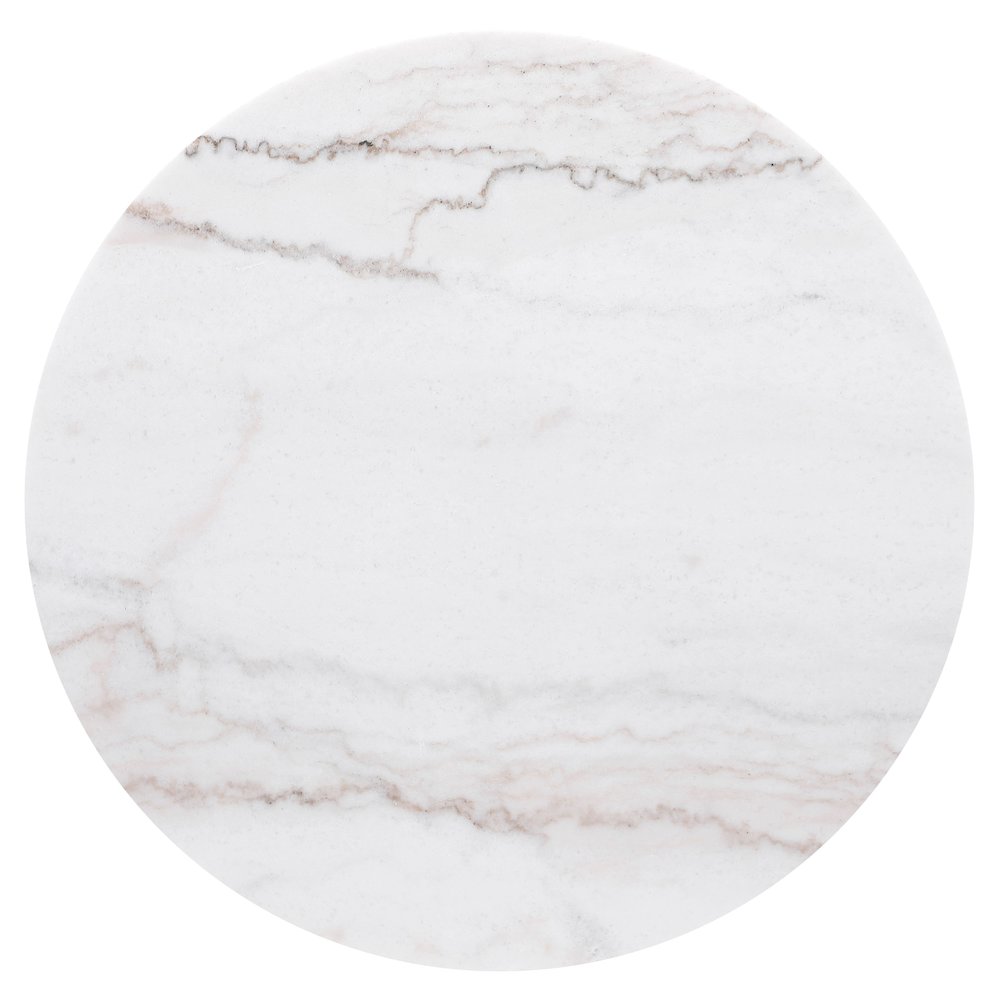 Jason Round Marble Top Side End Table White and Charcoal. Picture 3