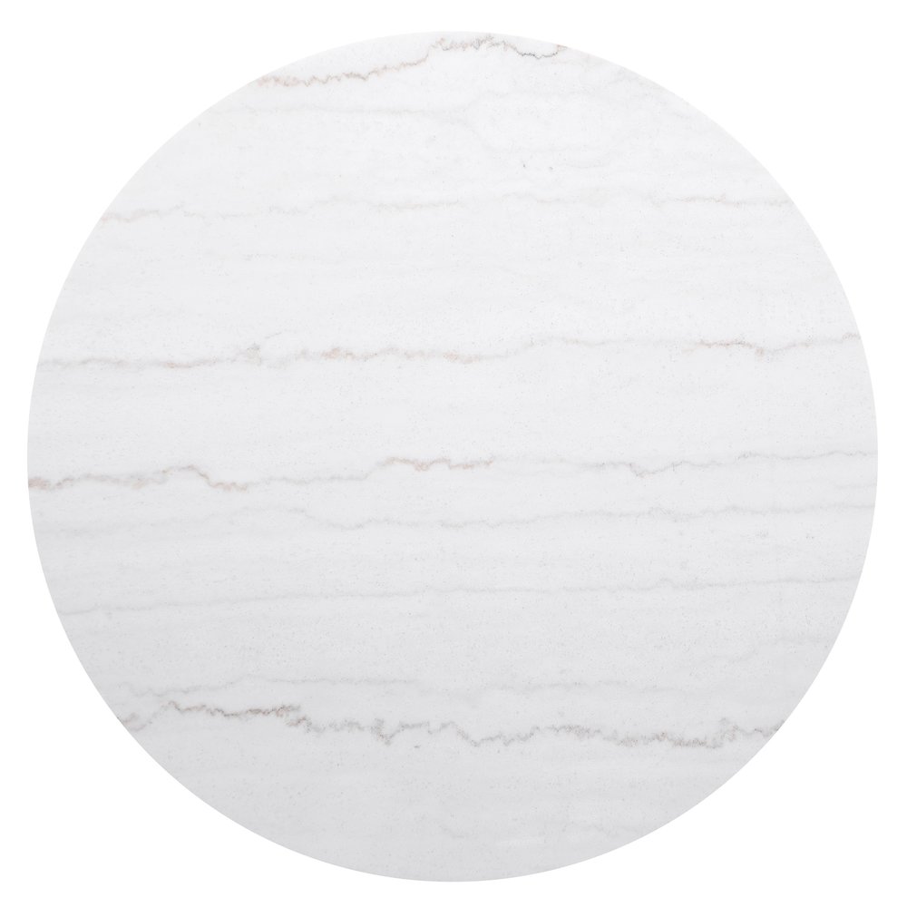 Jason Round Marble Top Coffee Table White and Charcoal. Picture 3
