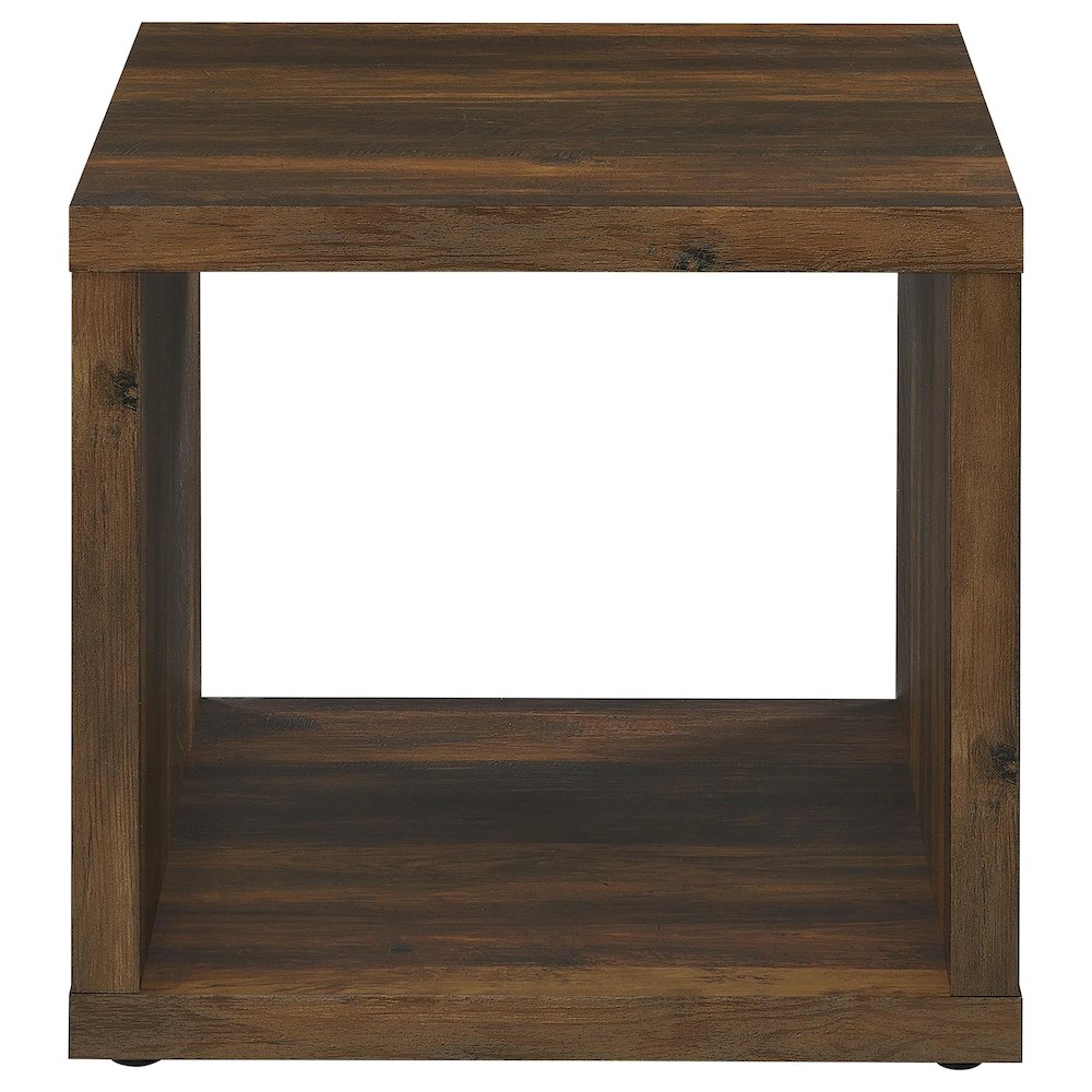 Frisco Square Engineered Wood Side End Table Dark Pine. Picture 3