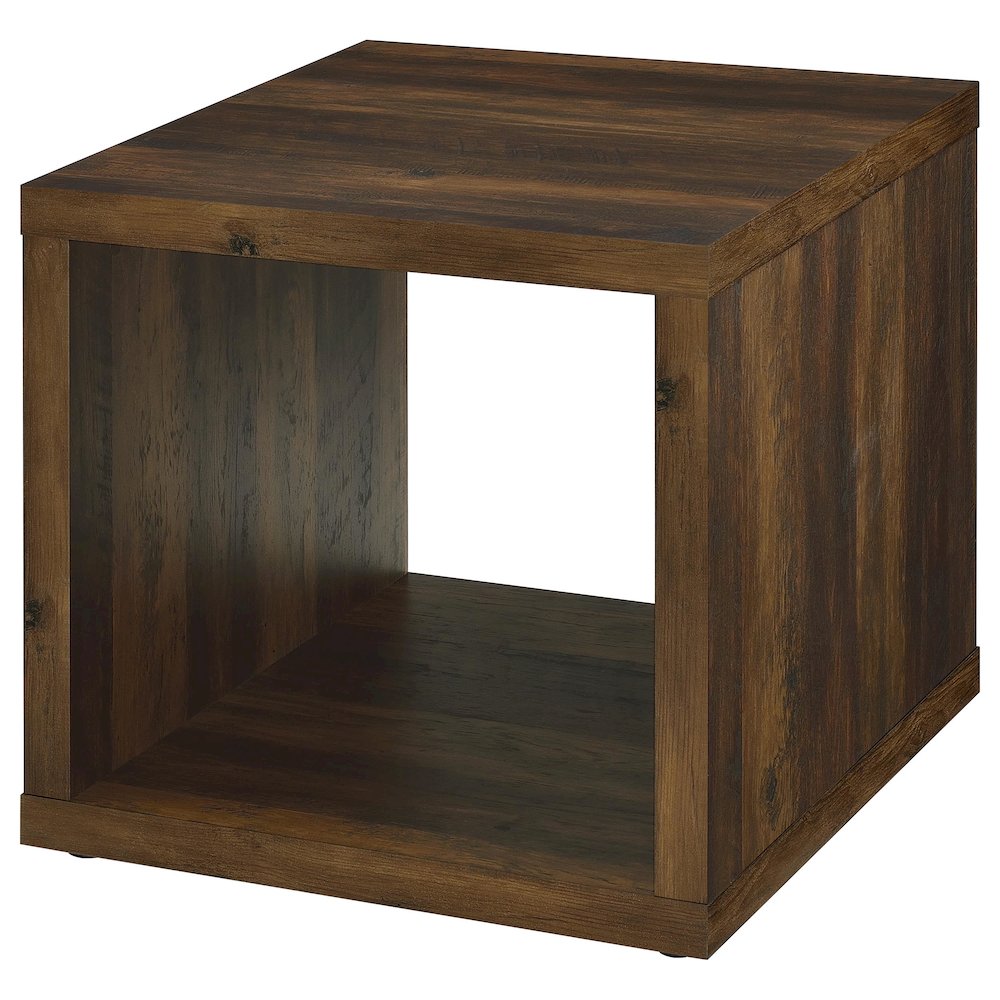 Frisco Square Engineered Wood Side End Table Dark Pine. Picture 4