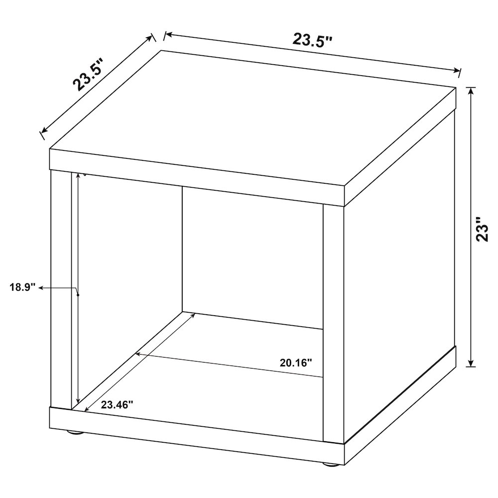 Frisco Square Engineered Wood Side End Table Dark Pine. Picture 10