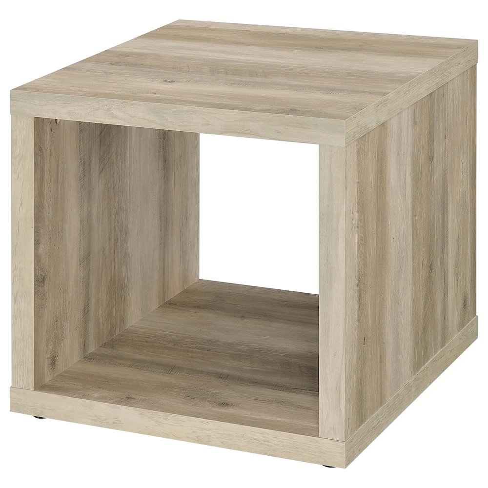 Frisco Square Engineered Wood Side End Table Distressed Pine. Picture 4