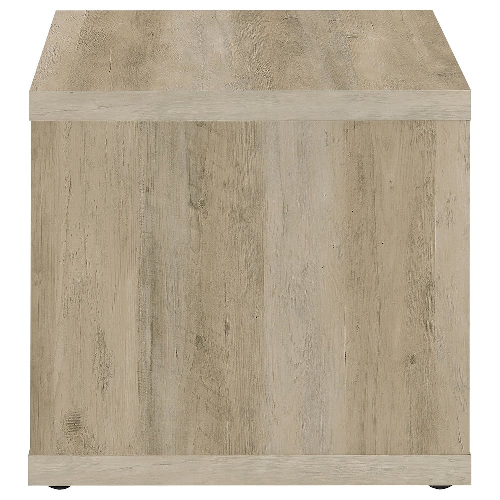 Frisco Square Engineered Wood Side End Table Distressed Pine. Picture 5