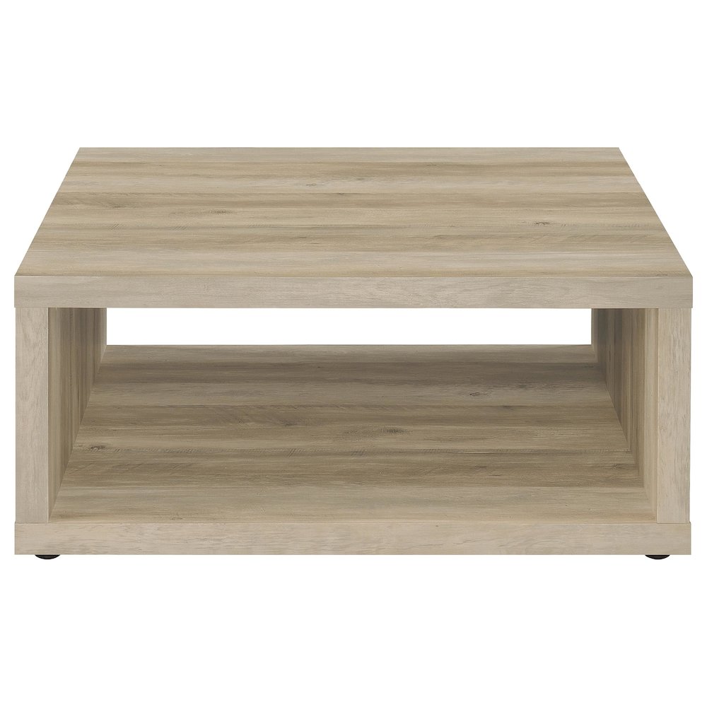 Frisco Square Engineered Wood Coffee Table Distressed Pine. Picture 3