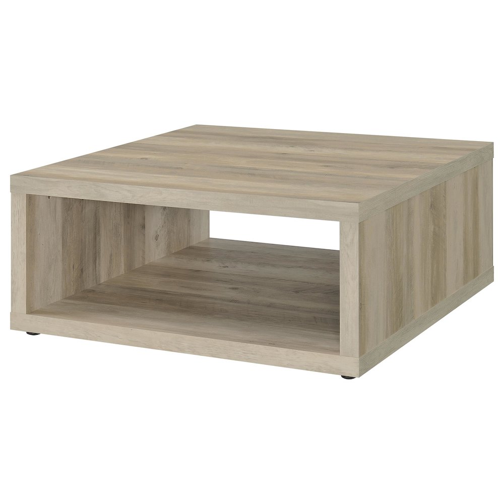 Frisco Square Engineered Wood Coffee Table Distressed Pine. Picture 4