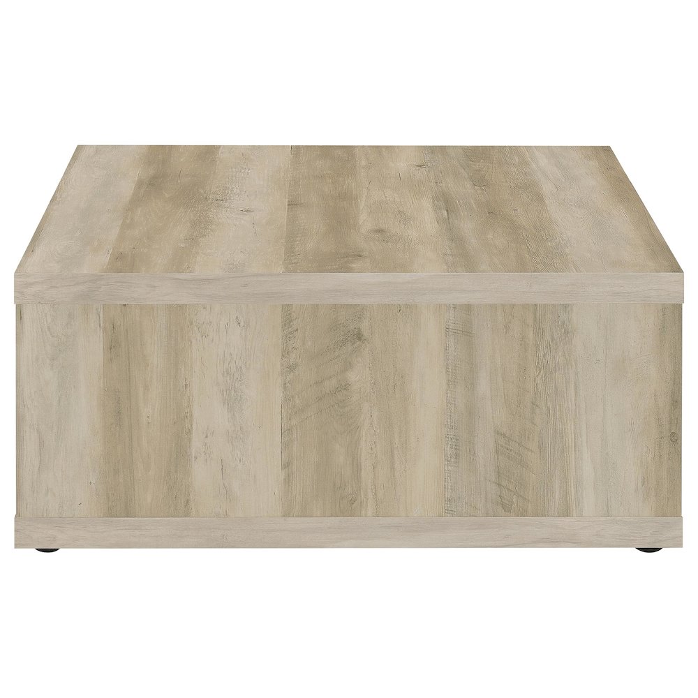 Frisco Square Engineered Wood Coffee Table Distressed Pine. Picture 5