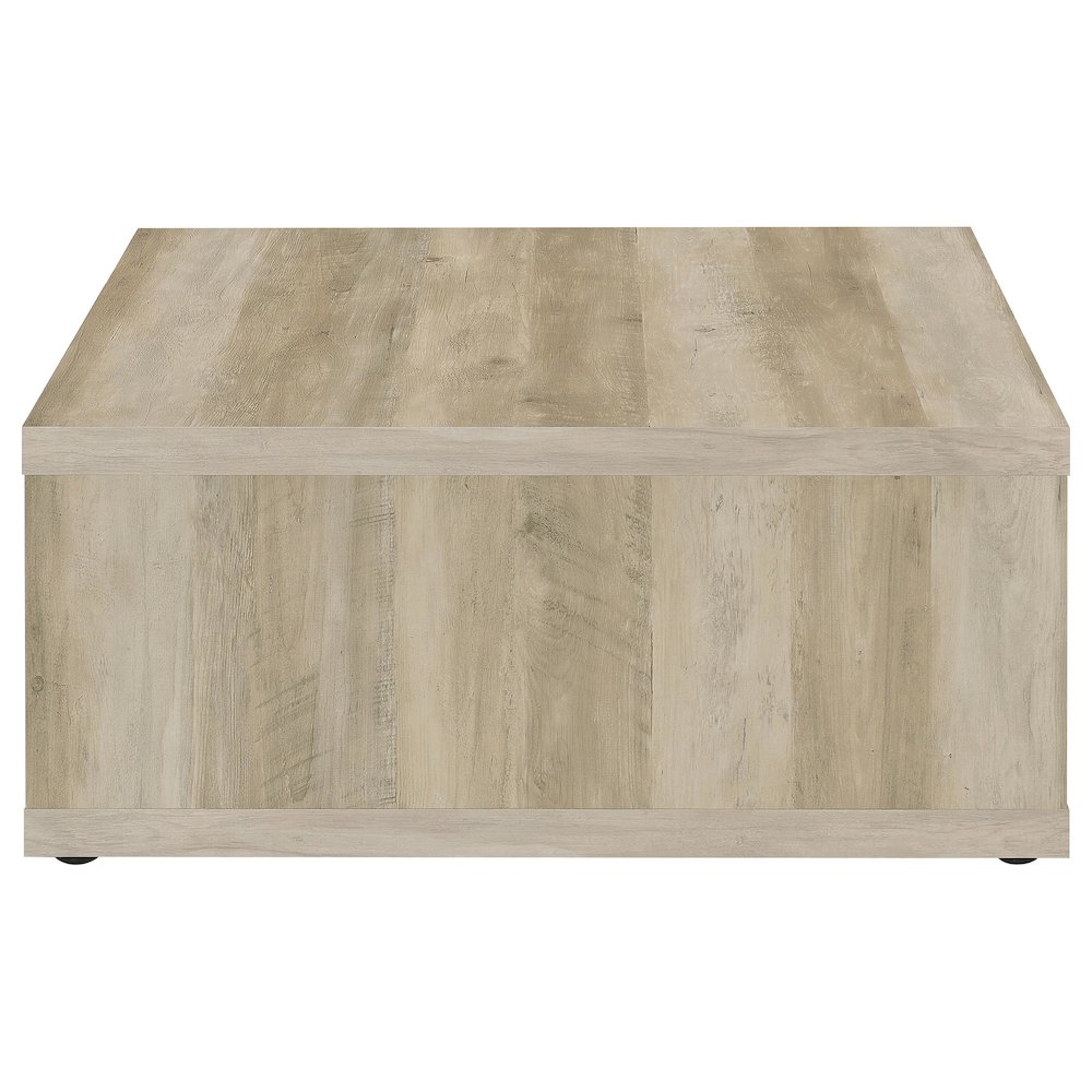 Frisco Square Engineered Wood Coffee Table Distressed Pine. Picture 6