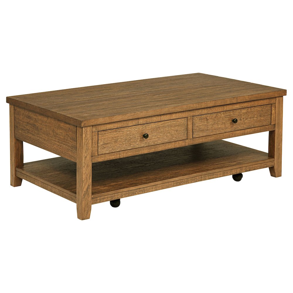 Payne 48-inch Mobile Lift Top Coffee Table Distressed Brown. Picture 4