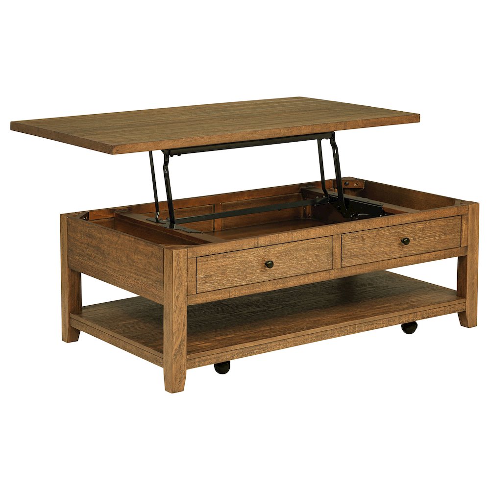 Payne 48-inch Mobile Lift Top Coffee Table Distressed Brown. Picture 1