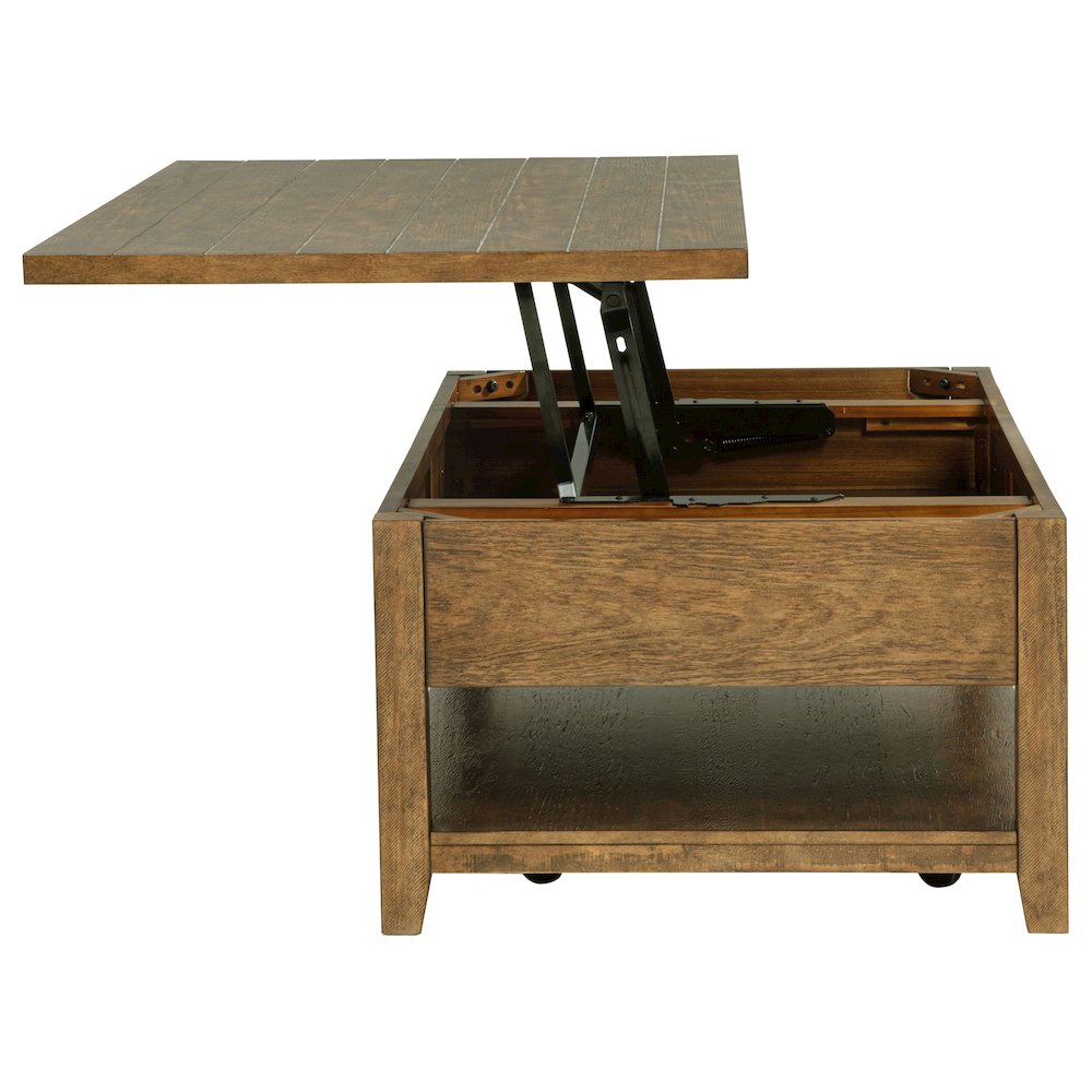 Payne 48-inch Mobile Lift Top Coffee Table Distressed Brown. Picture 8
