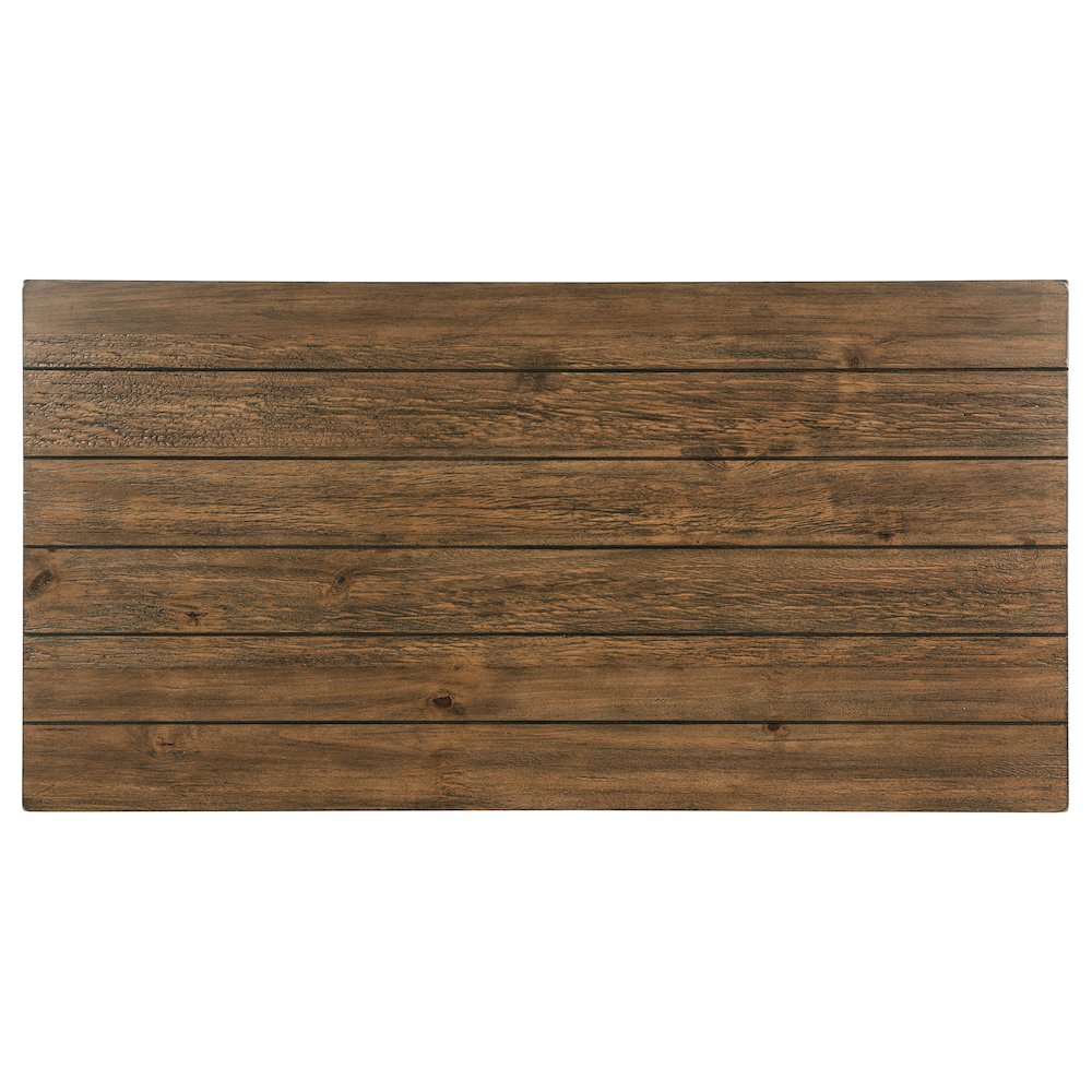 Payne Wood Coffee Table with Shelf Distressed Brown. Picture 5