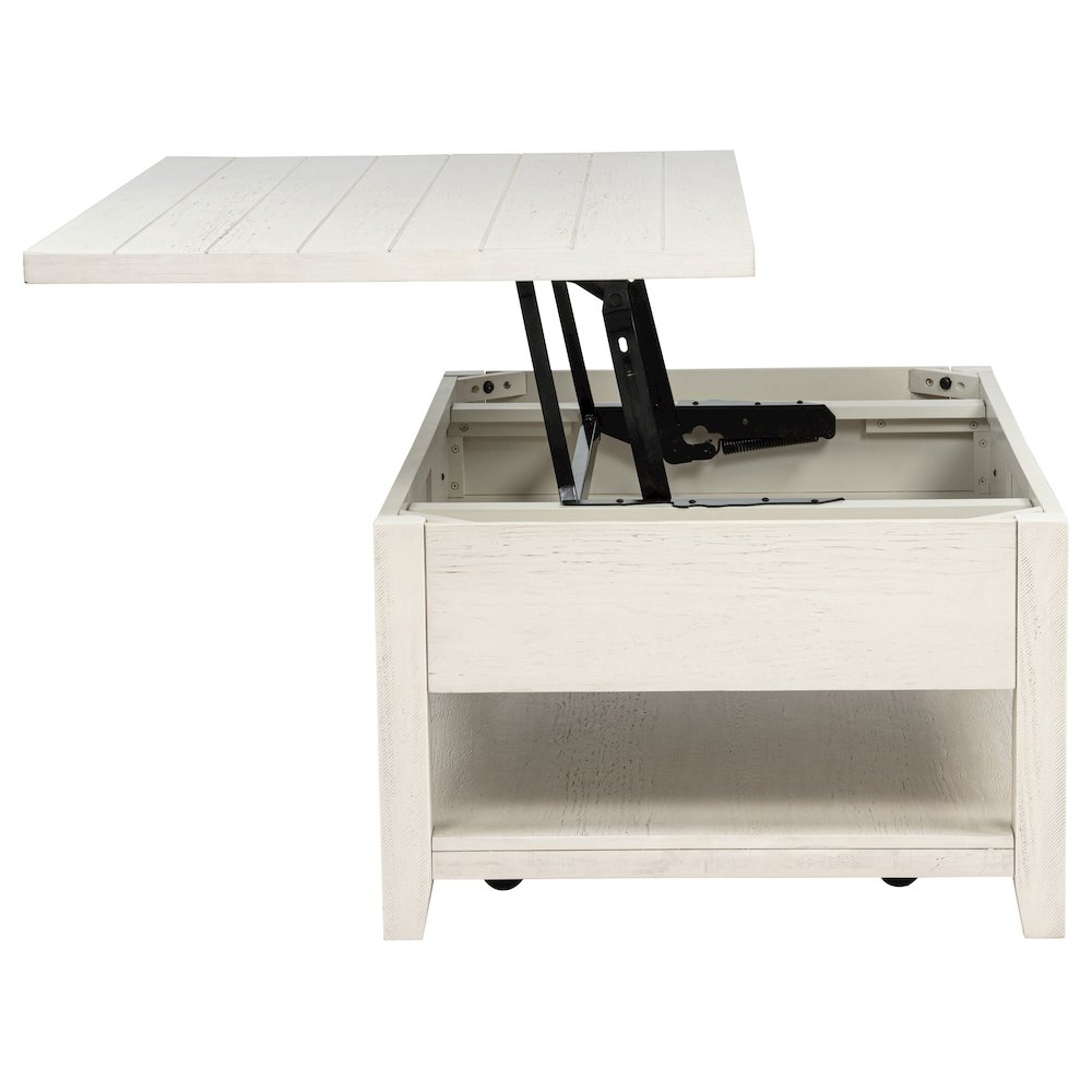 Payne 48-inch Mobile Lift Top Coffee Table Distressed White. Picture 8