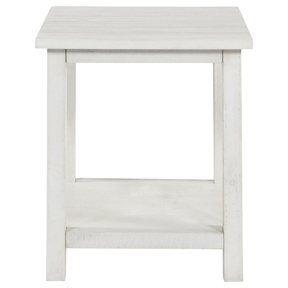 Payne Wood End Table with Shelf White. Picture 3