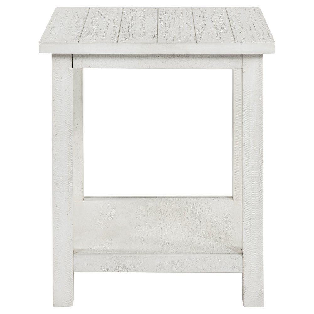 Payne Wood End Table with Shelf White. Picture 4