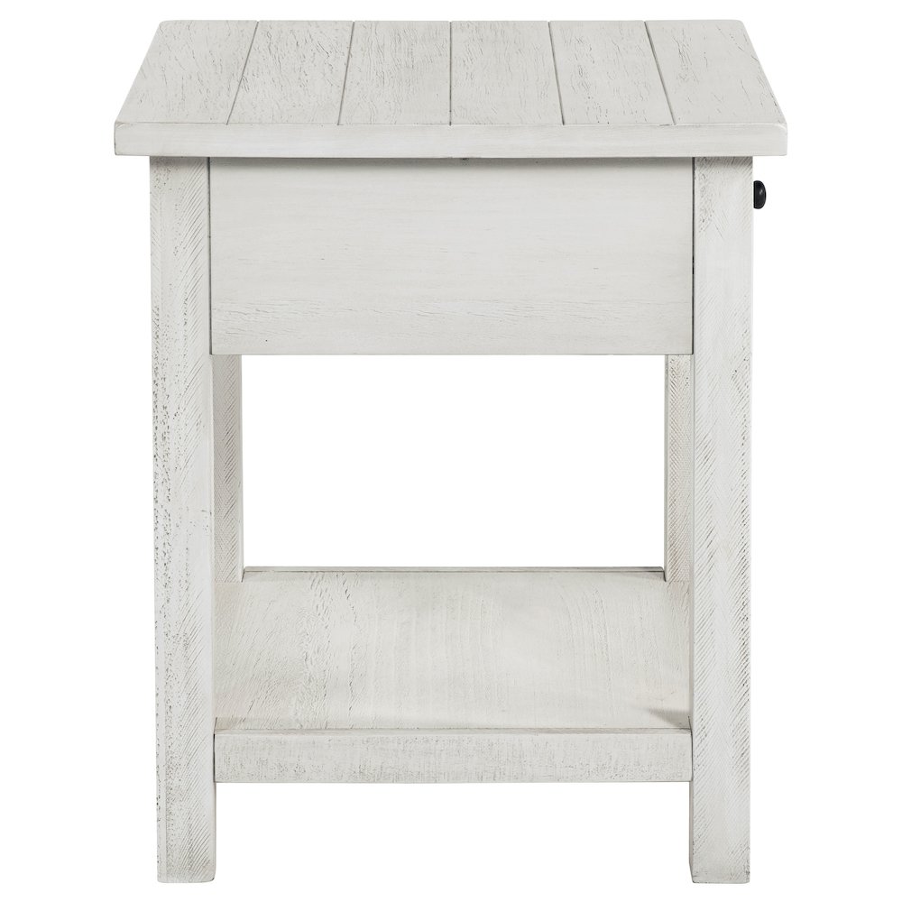 Payne 1-drawer Wood End Table with Shelf White. Picture 5