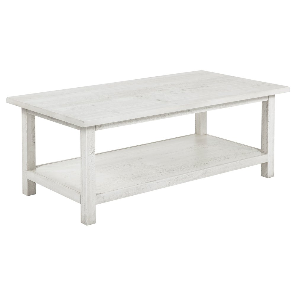 Payne Wood Coffee Table with Shelf White. Picture 1