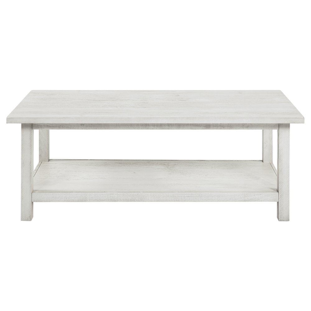 Payne Wood Coffee Table with Shelf White. Picture 3