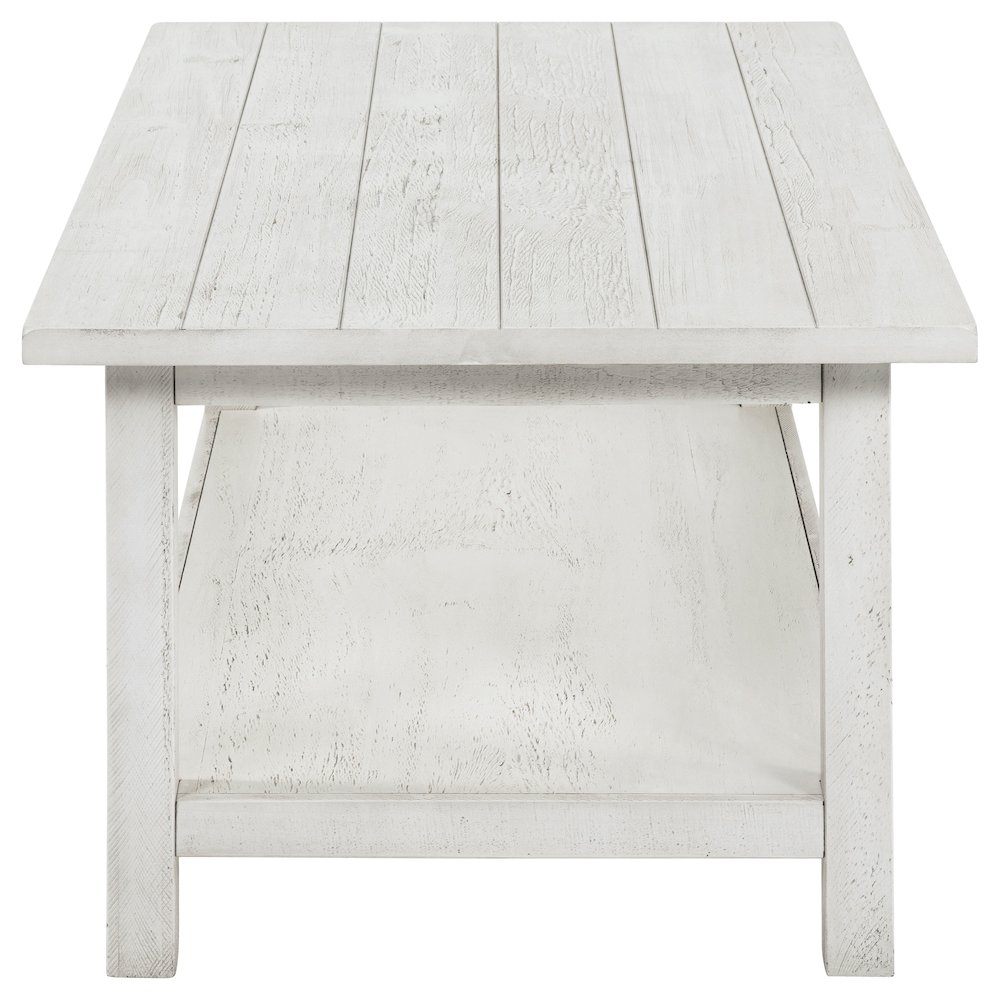 Payne Wood Coffee Table with Shelf White. Picture 4