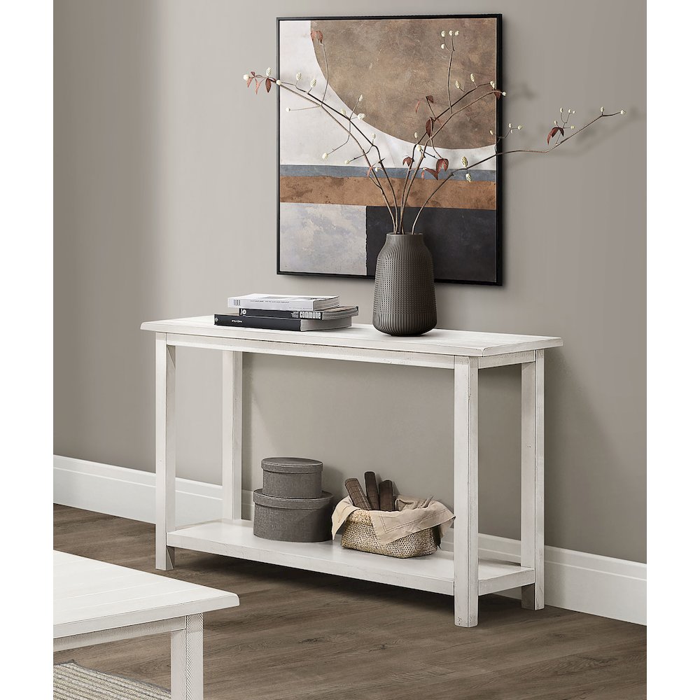 Payne Wood Entryway Sofa Console Table White. Picture 6
