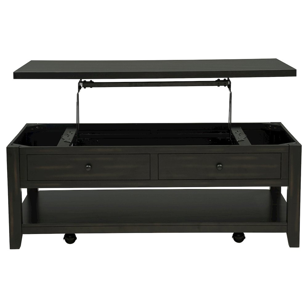 Payne 48-inch Mobile Lift Top Coffee Table Distressed Java. Picture 6