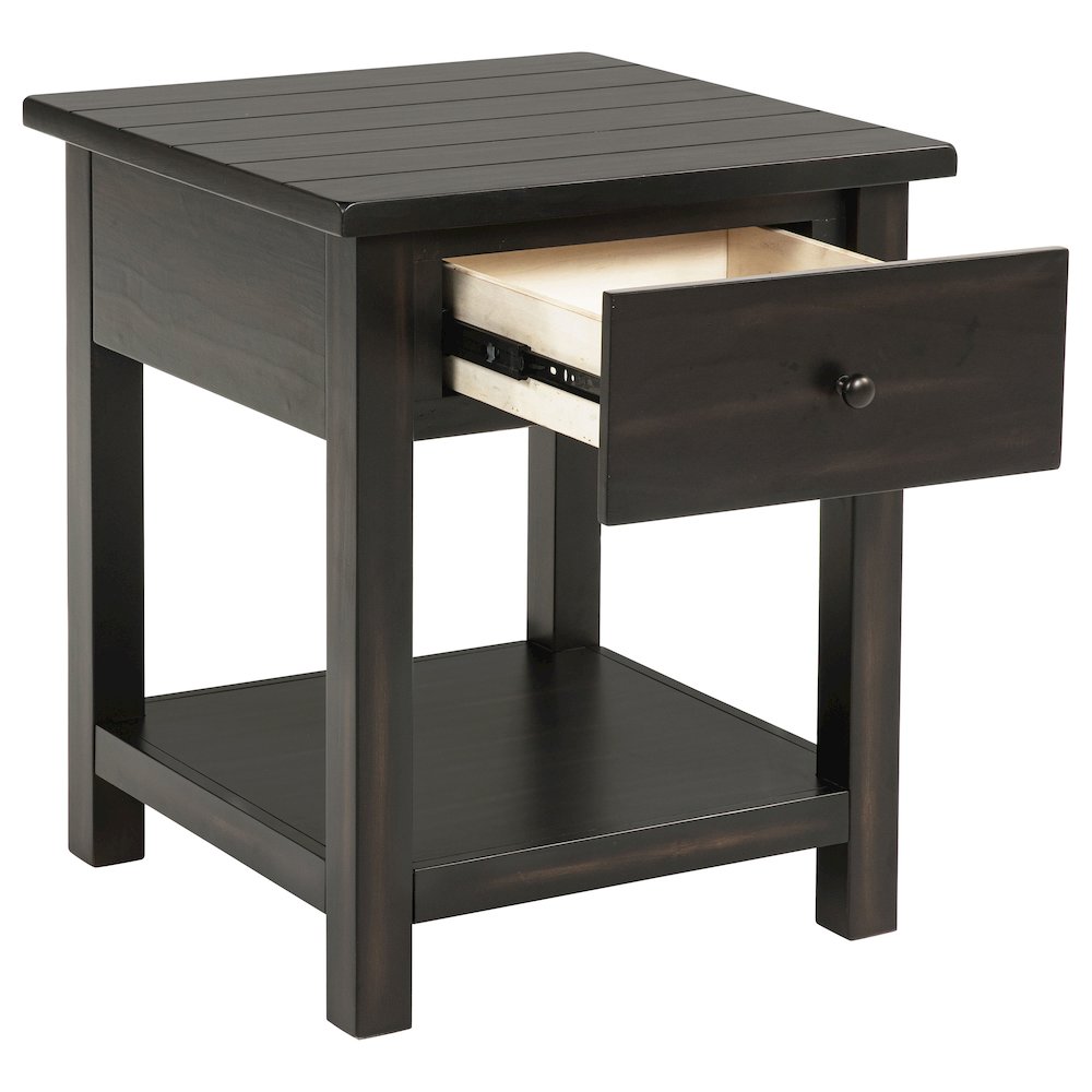 Payne 1-drawer Wood End Table with Shelf Java. Picture 3