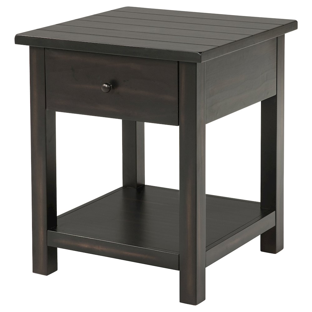 Payne 1-drawer Wood End Table with Shelf Java. Picture 5