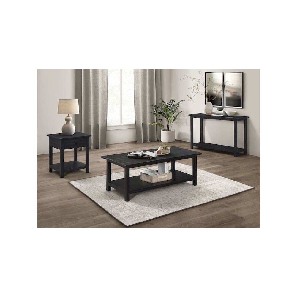 Payne 1-drawer Wood End Table with Shelf Java. Picture 10