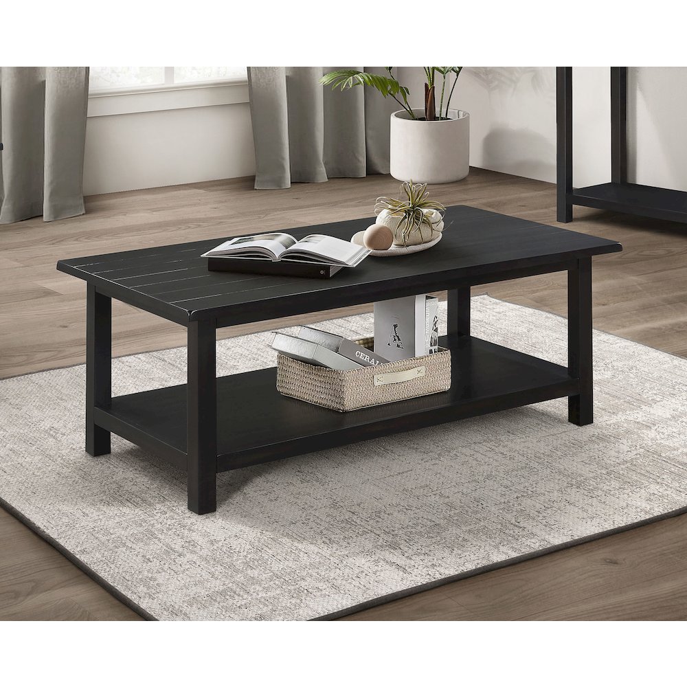 Payne Wood Coffee Table with Shelf Java. Picture 6