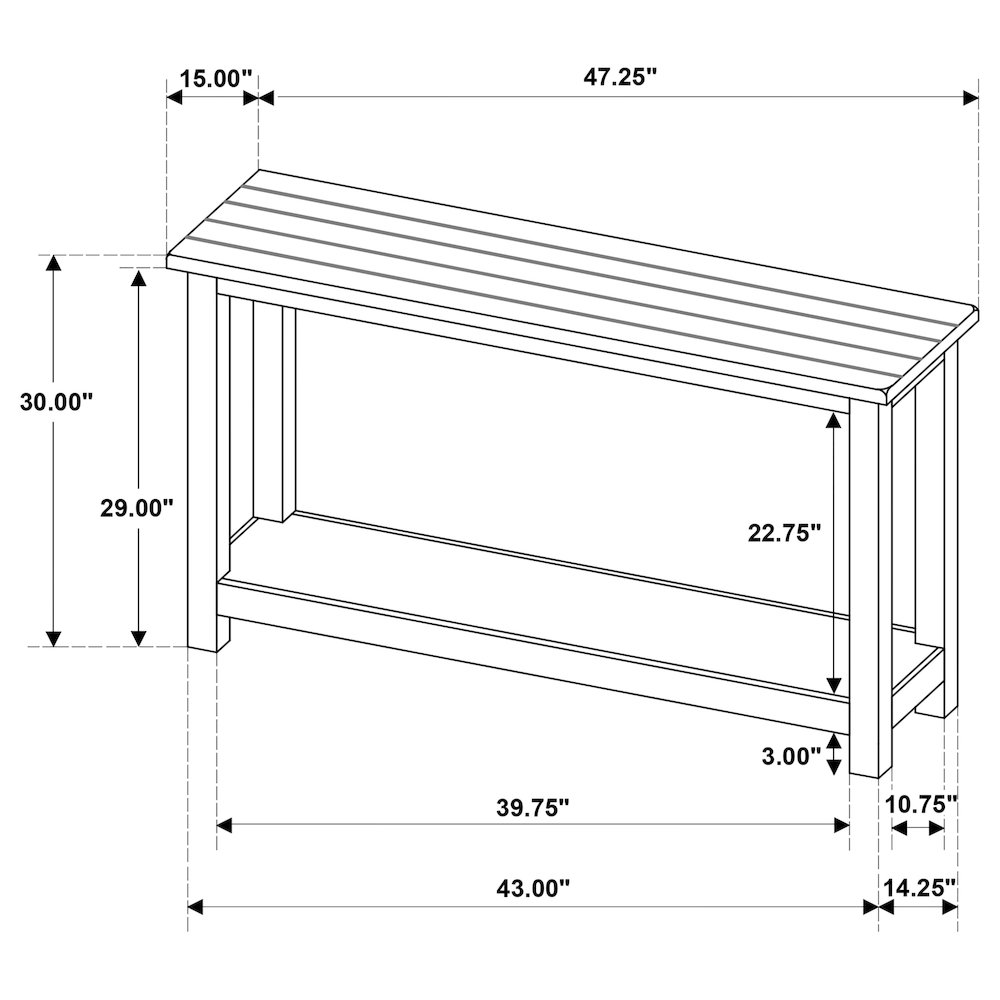 Payne Wood Entryway Sofa Console Table Java. Picture 8